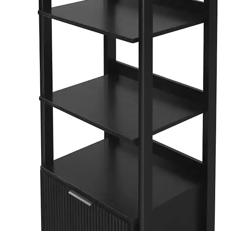 Kirklands Home Reeded Wood Holmes Narrow Bookcase Black Clearance