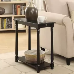 Kirklands Home Regent Wood Accent Table Black