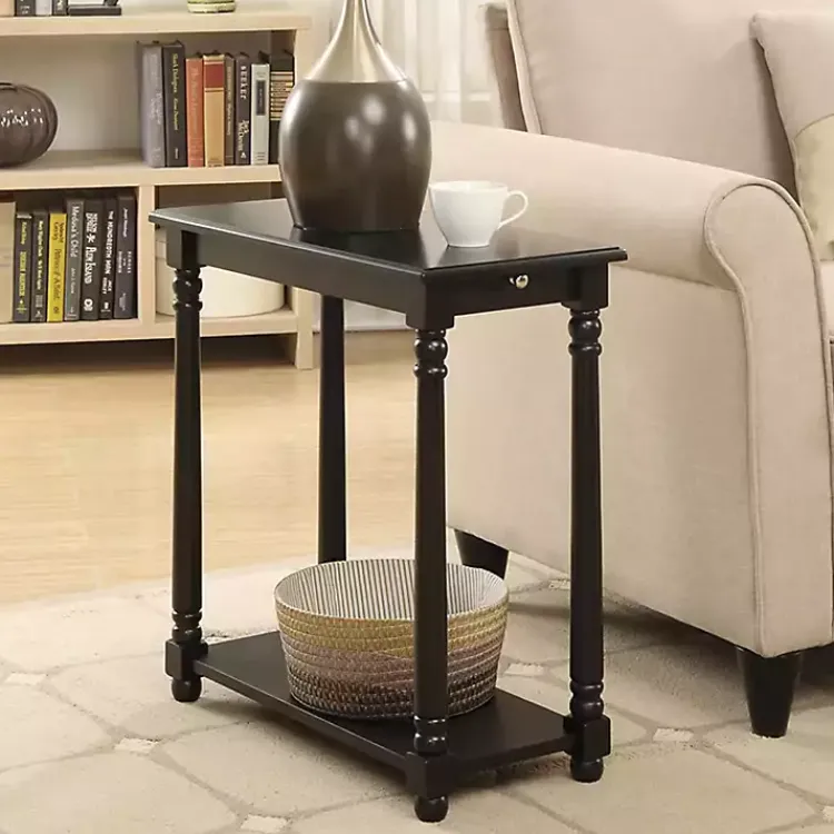 Kirklands Home Regent Wood Accent Table Black