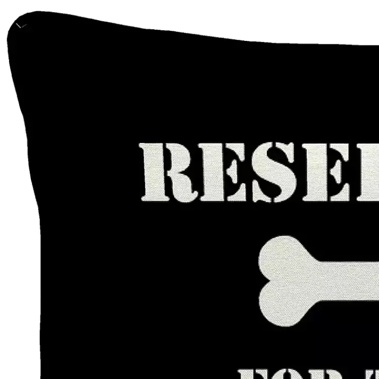 Kirklands Home Black Reserved for the Dog Outdoor Pillow New