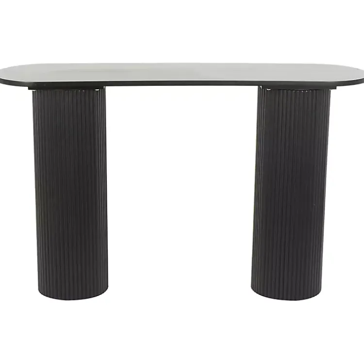 Kirklands Home Ribbed Pillars Console Table Black New
