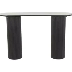 Kirklands Home Ribbed Pillars Console Table Black New