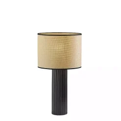 Kirklands Home Black Ribbed Primrose Table Lamp New