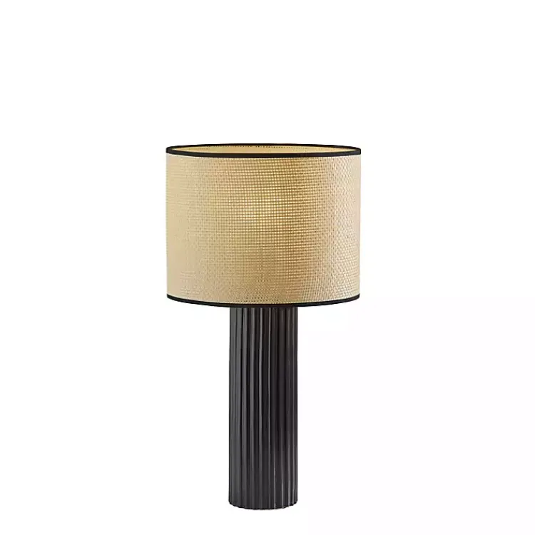 Kirklands Home Black Ribbed Primrose Table Lamp New