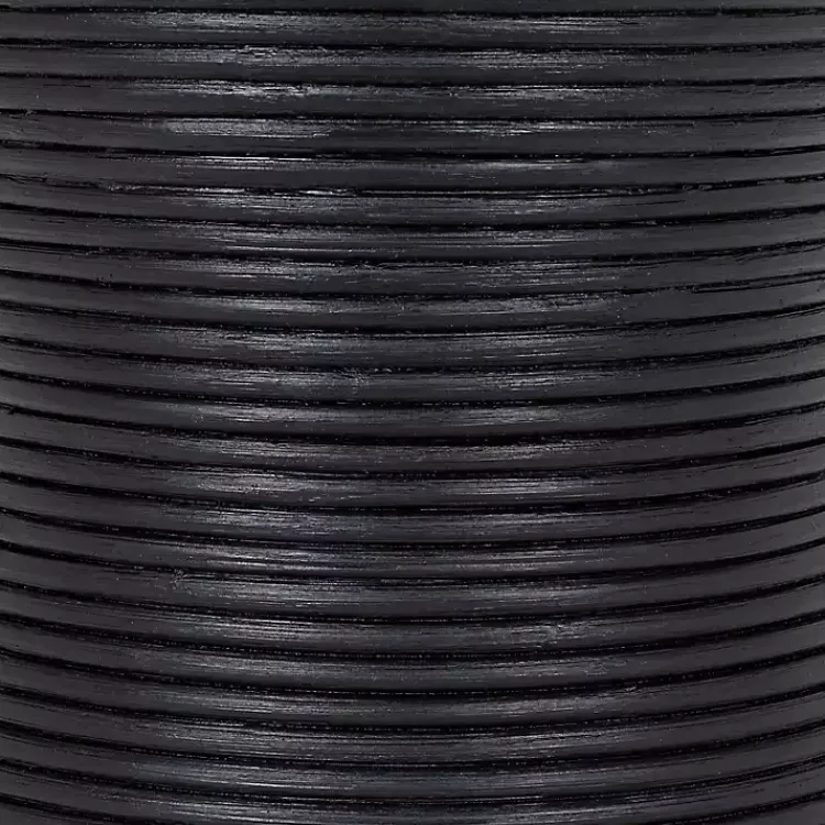 Kirklands Home Ribbed Rattan Round Accent Table Black Clearance