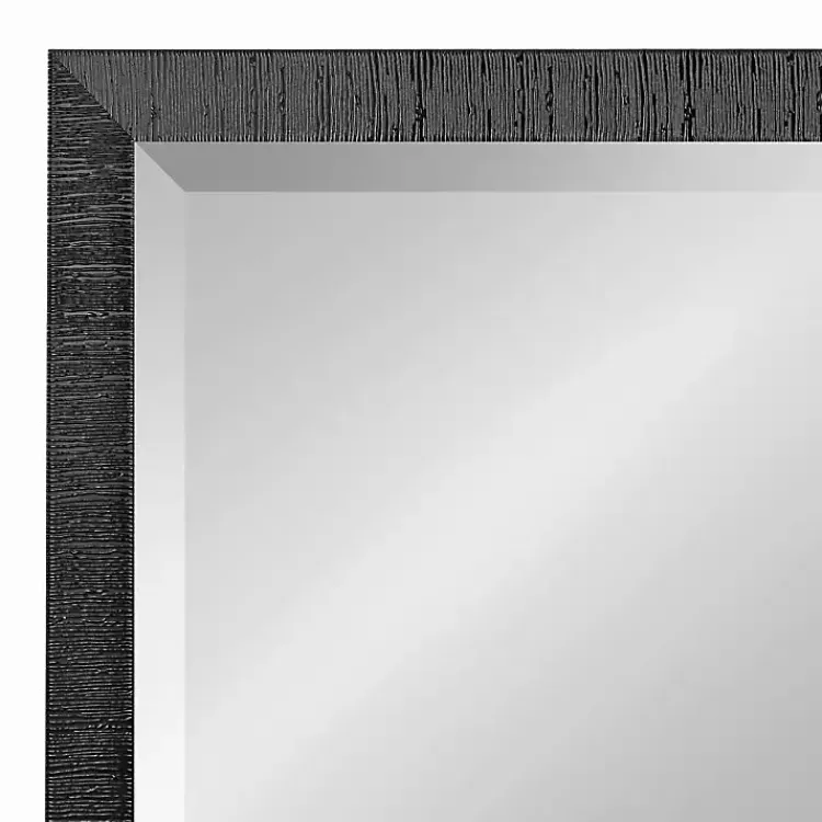 Kirklands Home Black Ribbed Renna Wall Mirror, 24x36 in.