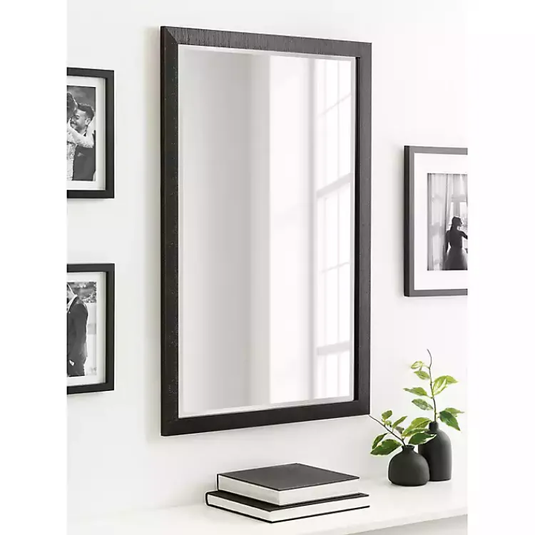 Kirklands Home Black Ribbed Renna Wall Mirror, 24x36 in.