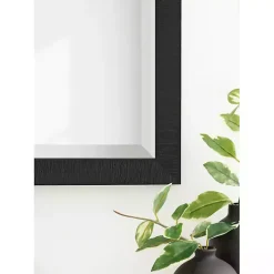 Kirklands Home Black Ribbed Renna Wall Mirror, 20x30 in. New