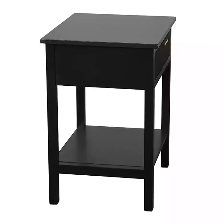 Kirklands Home Ribbed Wood Colleen Accent Table Black New