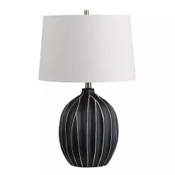 Kirklands Home Black Ridge Ceramic Table Lamp Ivory Outlet