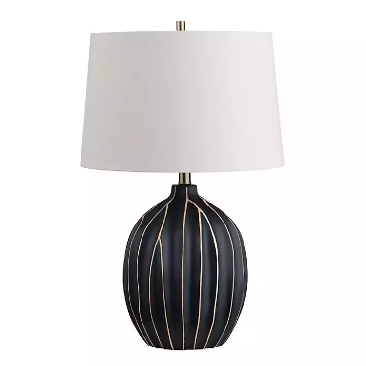 Kirklands Home Black Ridge Ceramic Table Lamp Ivory Outlet