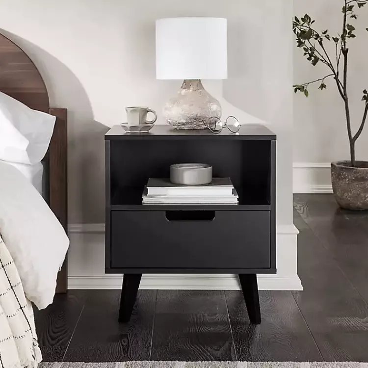 Kirklands Home Riviera Single Drawer Nightstand Black Sale