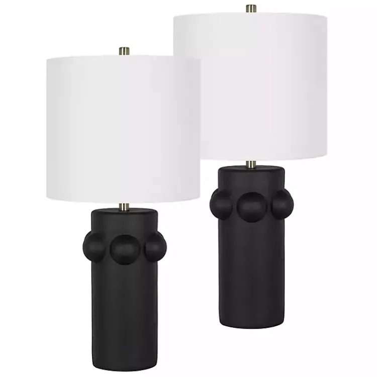Kirklands Home Black Robust Table Lamps, Set of 2 White Clearance