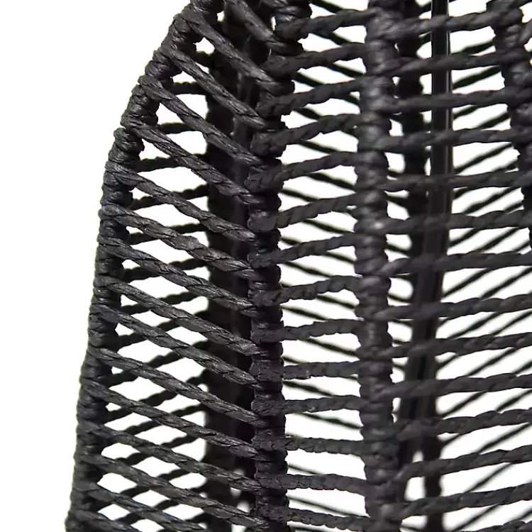 Kirklands Home Black Rope Woven Table Lamp White