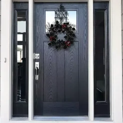 Halloween>Kirklands Home Black Rose Halloween Wreath