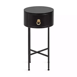Kirklands Home Round Decklyn Accent Table Black