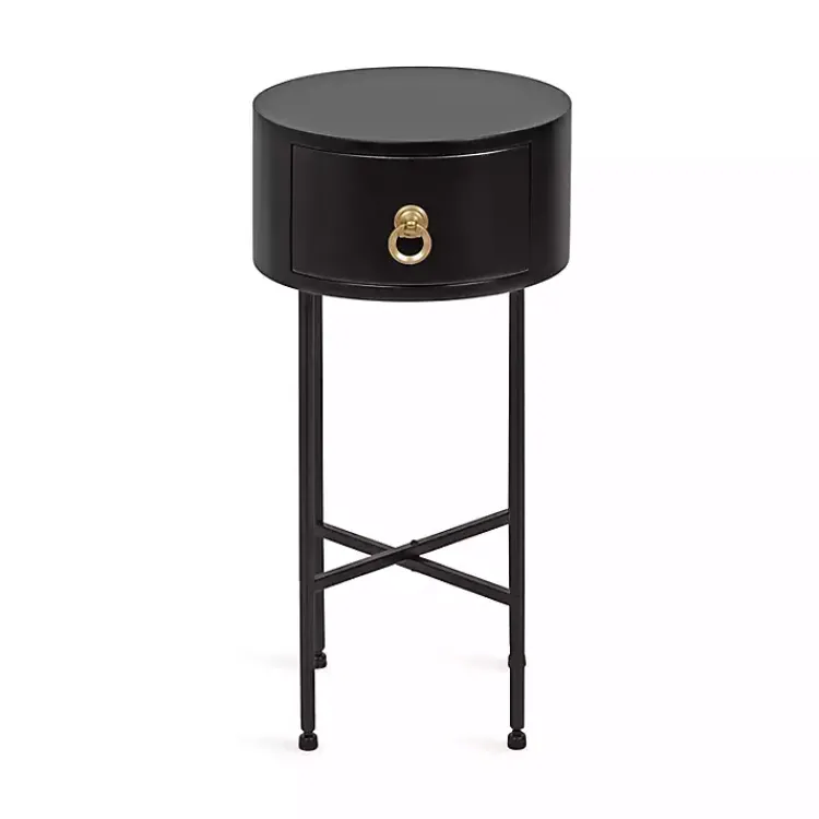 Kirklands Home Round Decklyn Accent Table Black