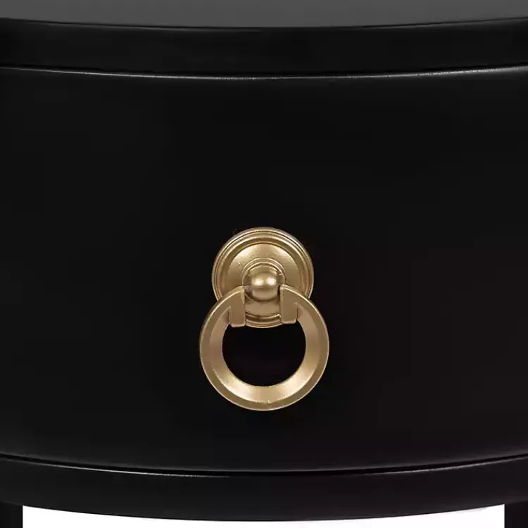 Kirklands Home Round Decklyn Accent Table Black