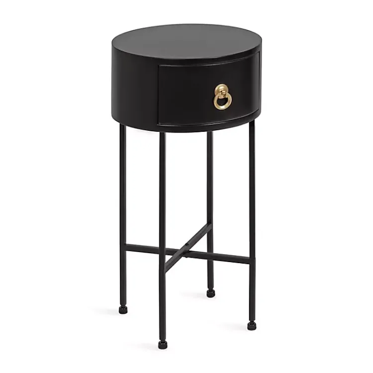 Kirklands Home Round Decklyn Accent Table Black