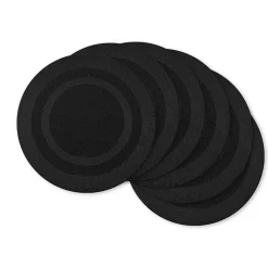 Kirklands Home Round Double Frame Placemats, Set of 6 Black New