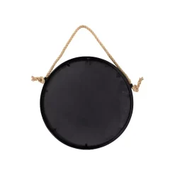 Kirklands Home Black Round Framed Mirror with Rope Hot