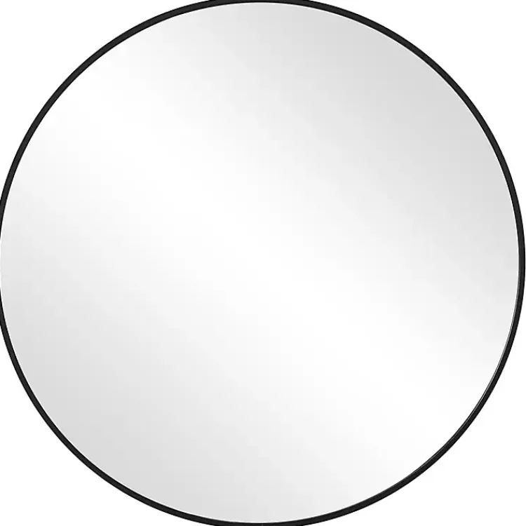 Kirklands Home Round Simple Frame Medium Wall Mirror Black Discount