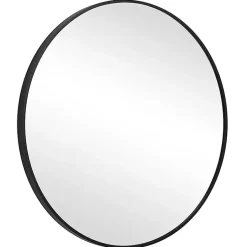 Kirklands Home Round Simple Frame Medium Wall Mirror Black Discount