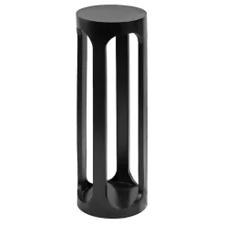 Kirklands Home Round Wood Devon Accent Table Black Discount