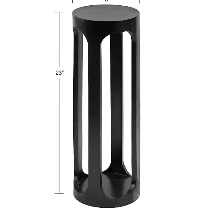 Kirklands Home Round Wood Devon Accent Table Black Discount