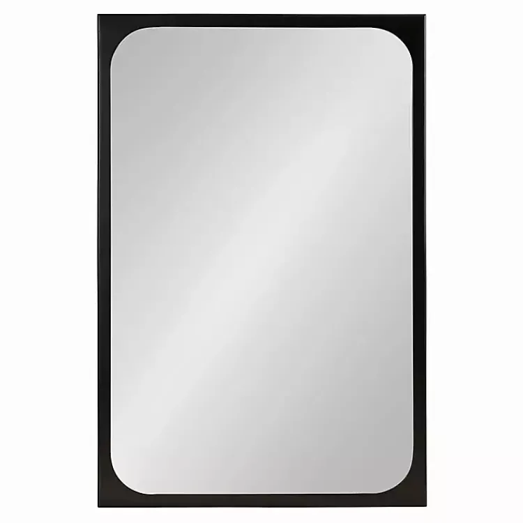 Kirklands Home Rounded Rectangle Wall Mirror Black