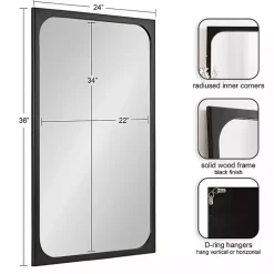 Kirklands Home Rounded Rectangle Wall Mirror Black