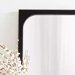 Kirklands Home Rounded Rectangle Wall Mirror Black
