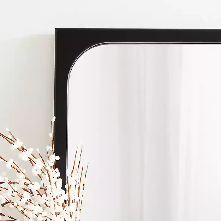 Kirklands Home Rounded Rectangle Wall Mirror Black