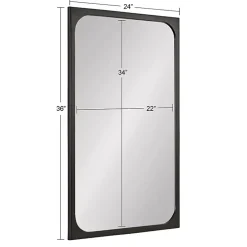 Kirklands Home Rounded Rectangle Wall Mirror Black