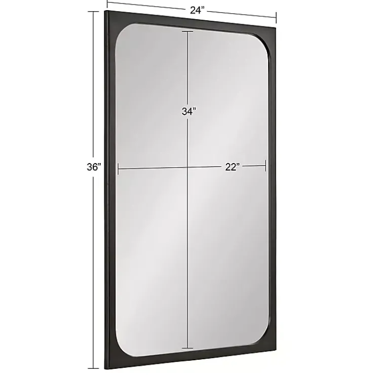 Kirklands Home Rounded Rectangle Wall Mirror Black