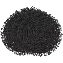 Kirklands Home Rustic Raffia Placemats, Set of 4 Black Discount