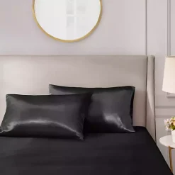 Kirklands Home Satin Standard 2-pc. Pillow Case Set Black Clearance