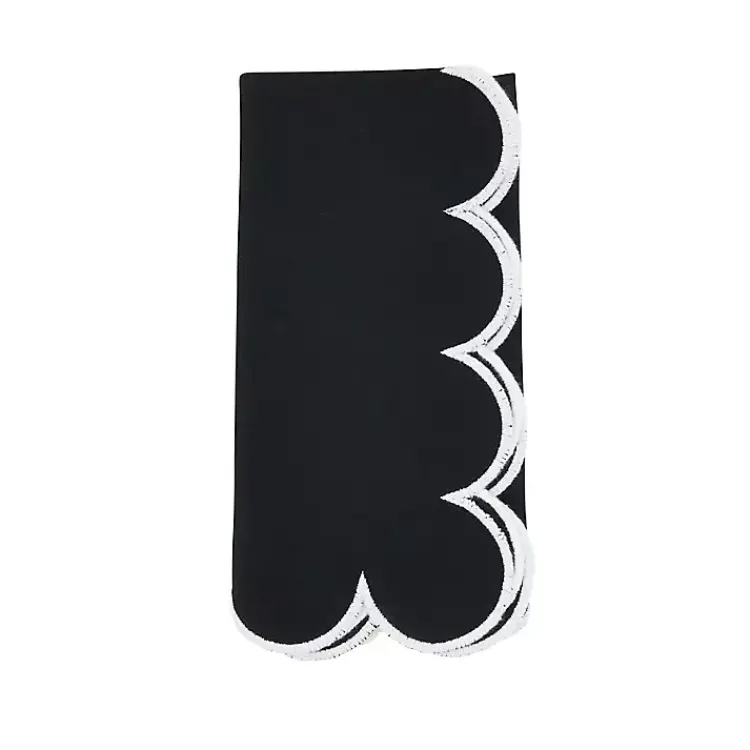 Kirklands Home Scalloped Edge Napkins, Set of 4 Black Online
