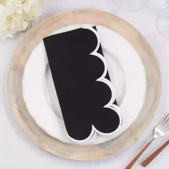 Kirklands Home Scalloped Edge Napkins, Set of 4 Black Online