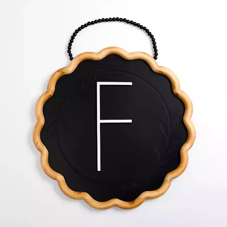 Kirklands Home Black Scalloped Monogram F Wall Plaque Sale
