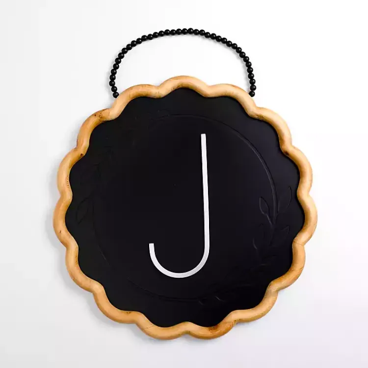 Kirklands Home Black Scalloped Monogram J Wall Plaque Best