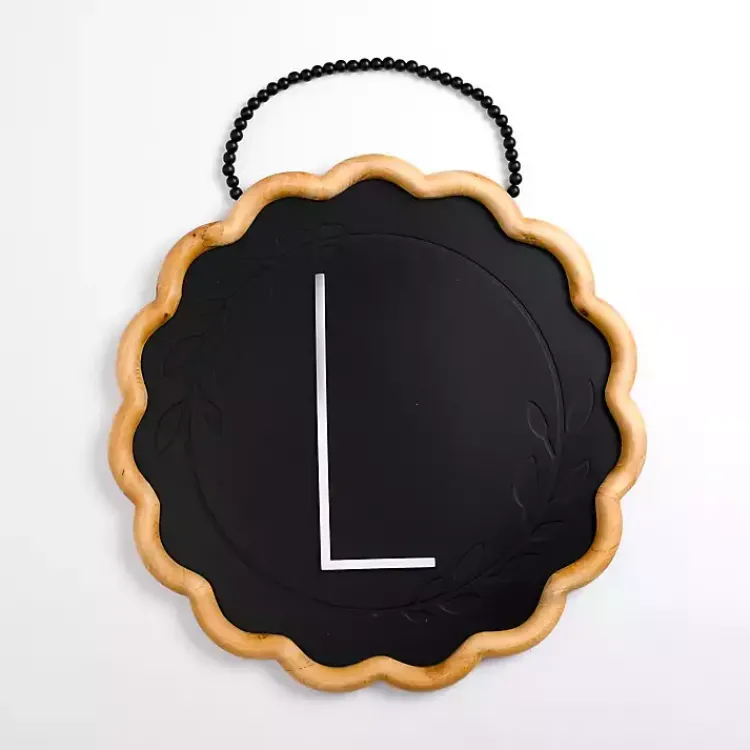 Kirklands Home Black Scalloped Monogram L Wall Plaque Outlet