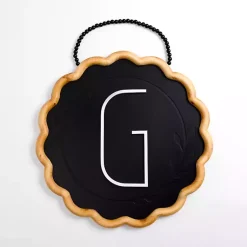 Kirklands Home Black Scalloped Monogram G Wall Plaque Clearance