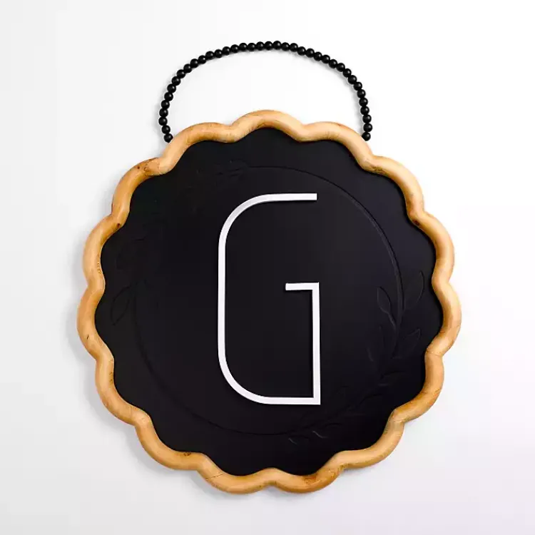 Kirklands Home Black Scalloped Monogram G Wall Plaque Clearance