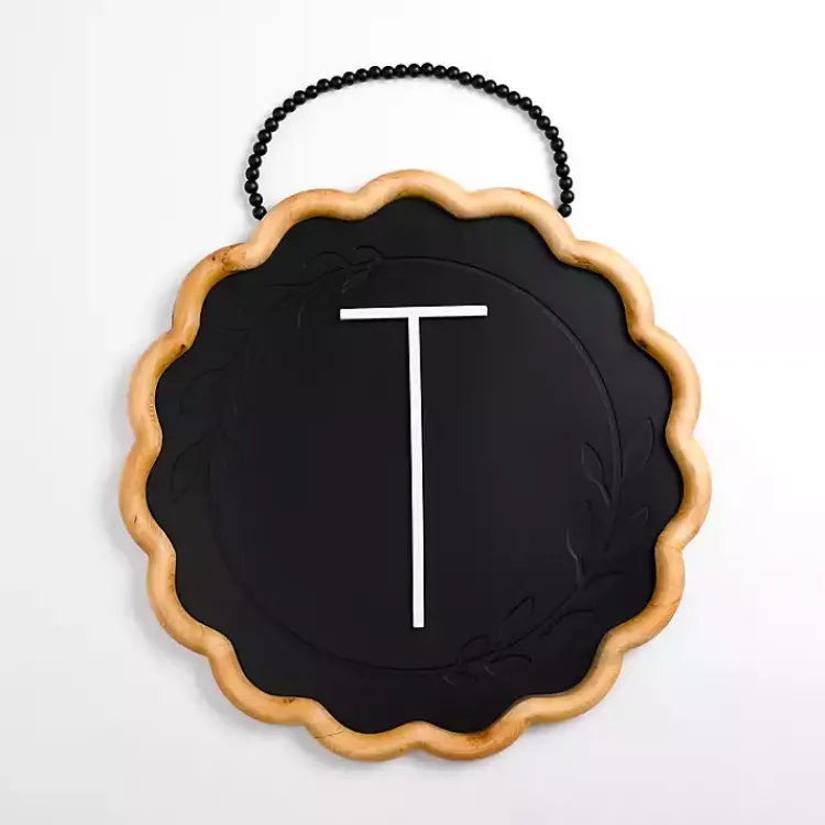 Kirklands Home Black Scalloped Monogram T Wall Plaque Discount