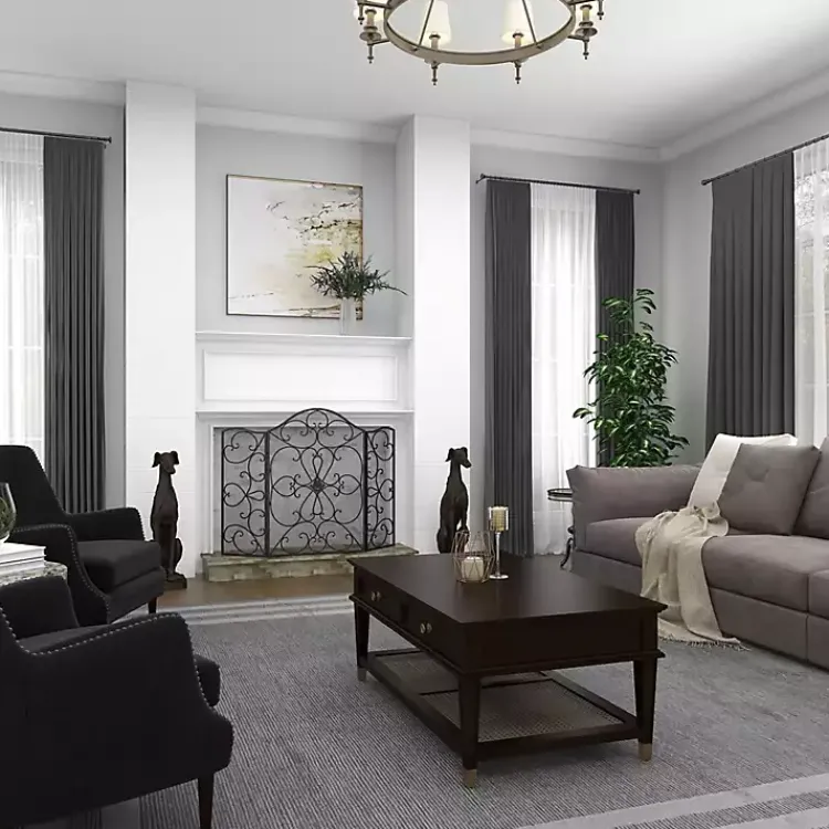 Fireplace Accessories>Kirklands Home Black Scroll Work Metal Fireplace Screen