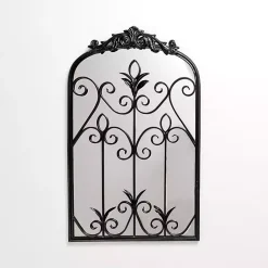 Kirklands Home Black Scrolled Metal Overlay Wall Mirror Sale