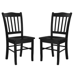 Kirklands Home Shaker Wood Dining Chairs, Set of 2 Black