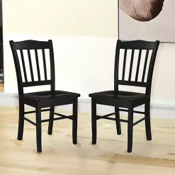 Kirklands Home Shaker Wood Dining Chairs, Set of 2 Black