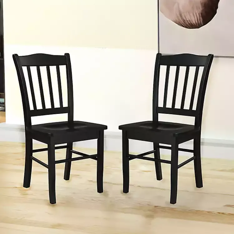 Kirklands Home Shaker Wood Dining Chairs, Set of 2 Black